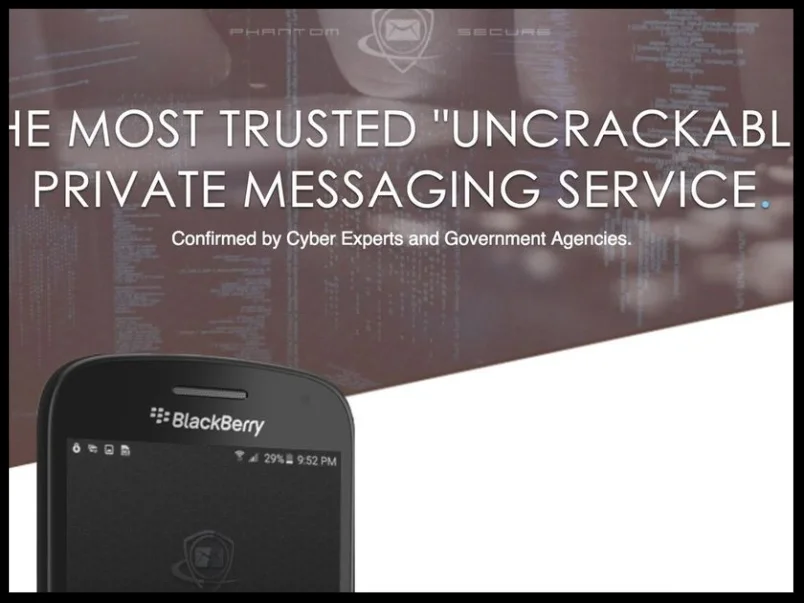 The United States has arrested the chief executive of Phantom Secure, a Canadian privacy and security firm, alleging the Vancouver-area resident has conspired to provide drug traffickers with modified BlackBerry smartphones to evade law enforcement. Screenshot from webpage of Vancouver company Phantom Secure.