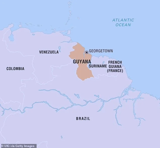 The tiny country, is the size of Oregon and borders Venezuela and Brazil, has a population of less than 800,000. It's the first time anyone has been extradited to the U.S. from there