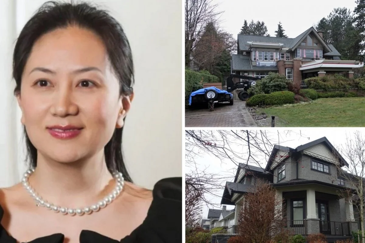 Huawei CFO Sabrina Meng Wanzhou and her two Vancouver homes, which are in the name of husband Liu Xiaozong. The homes in the expensive neighbourhoods of Shaughnessy (top right) and Dunbar (bottom right) are worth C$16.3 million and C$5.6 million respectively. 