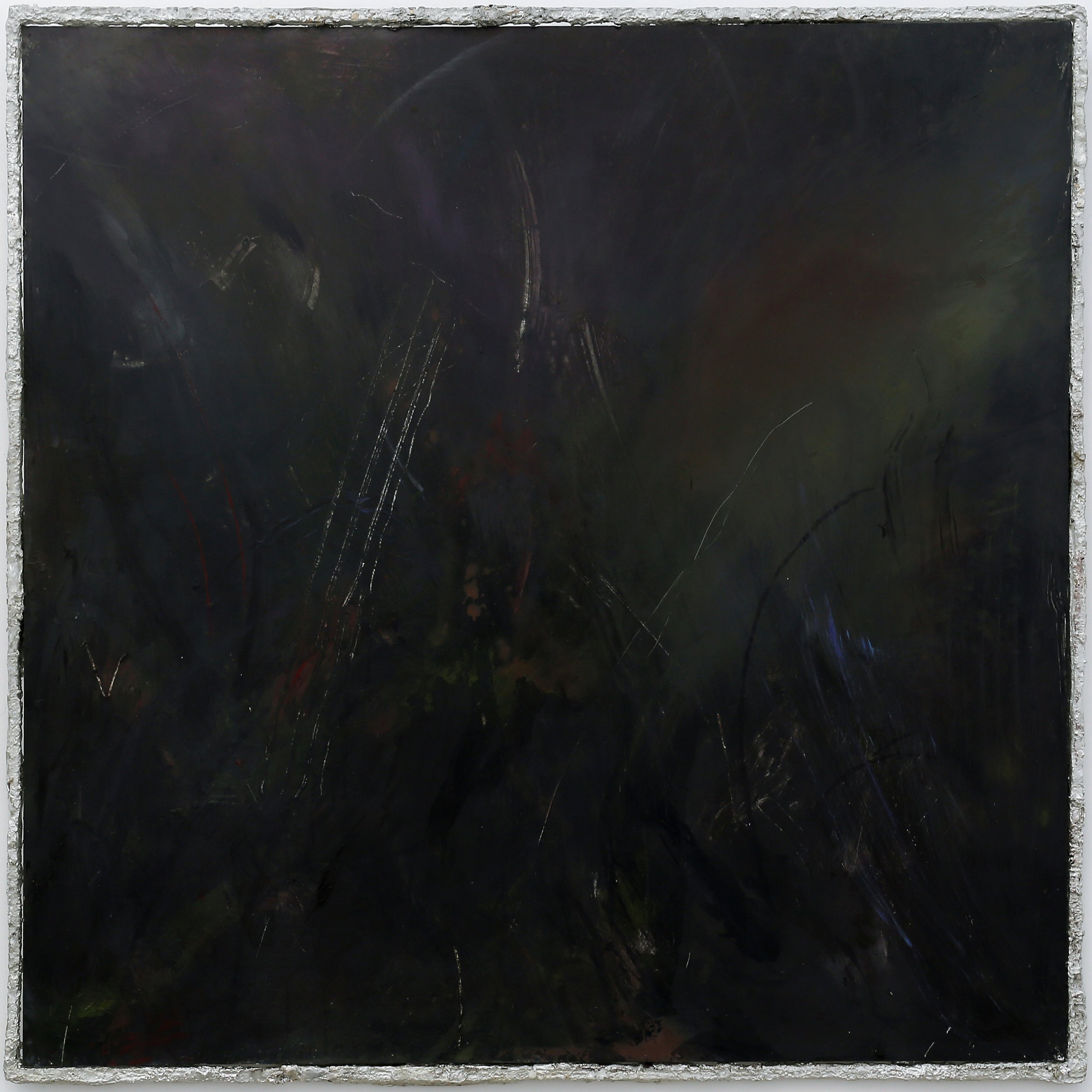  Watery Grave, 2022, Oil and acrylic on aluminium, pewter frame, 1260 x 1260  Photo credit: Vicki Piper 