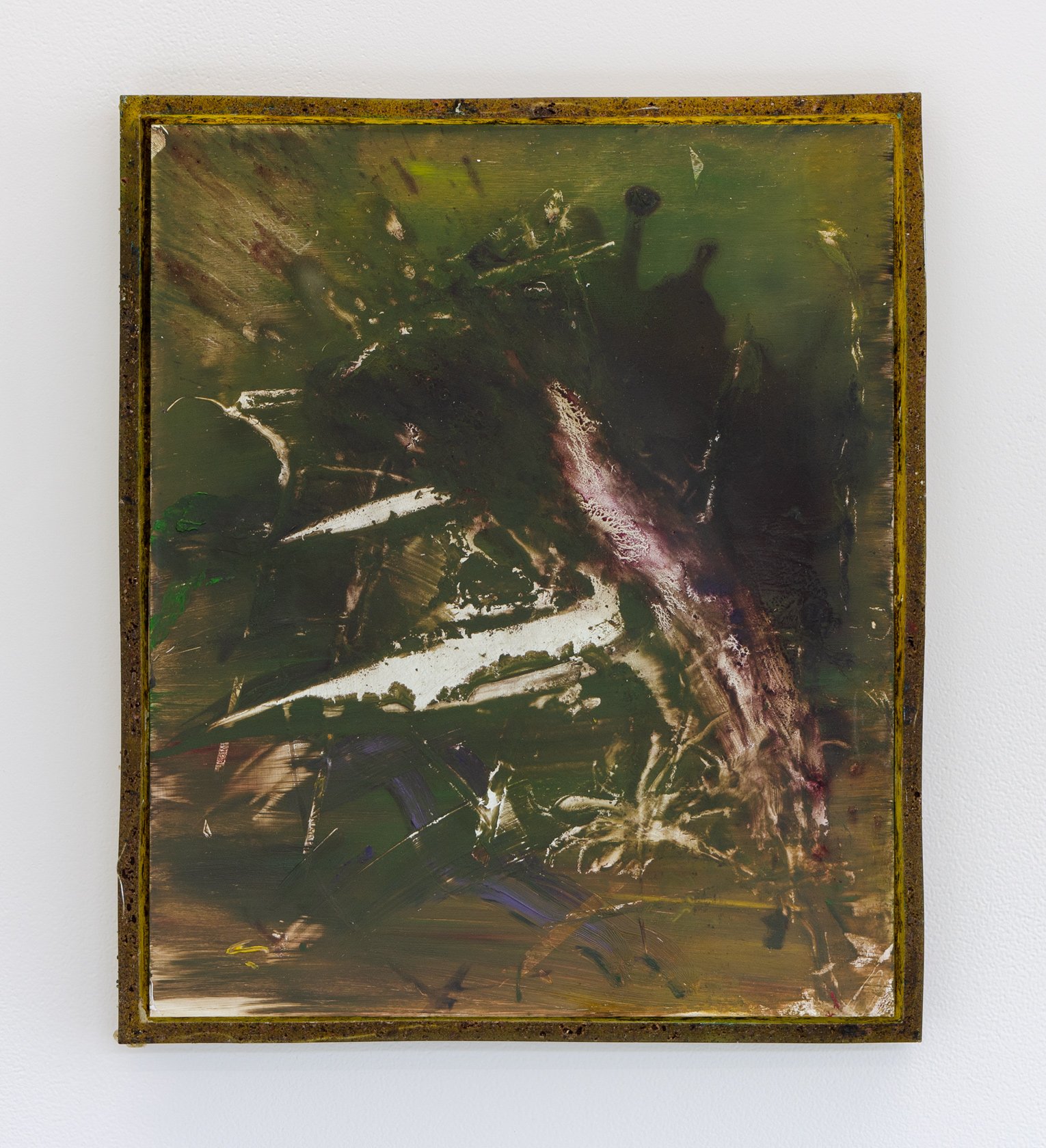  Pond II, 2022, oil on aluminium, resin and wire frame, 330 x 275 x 20mm 