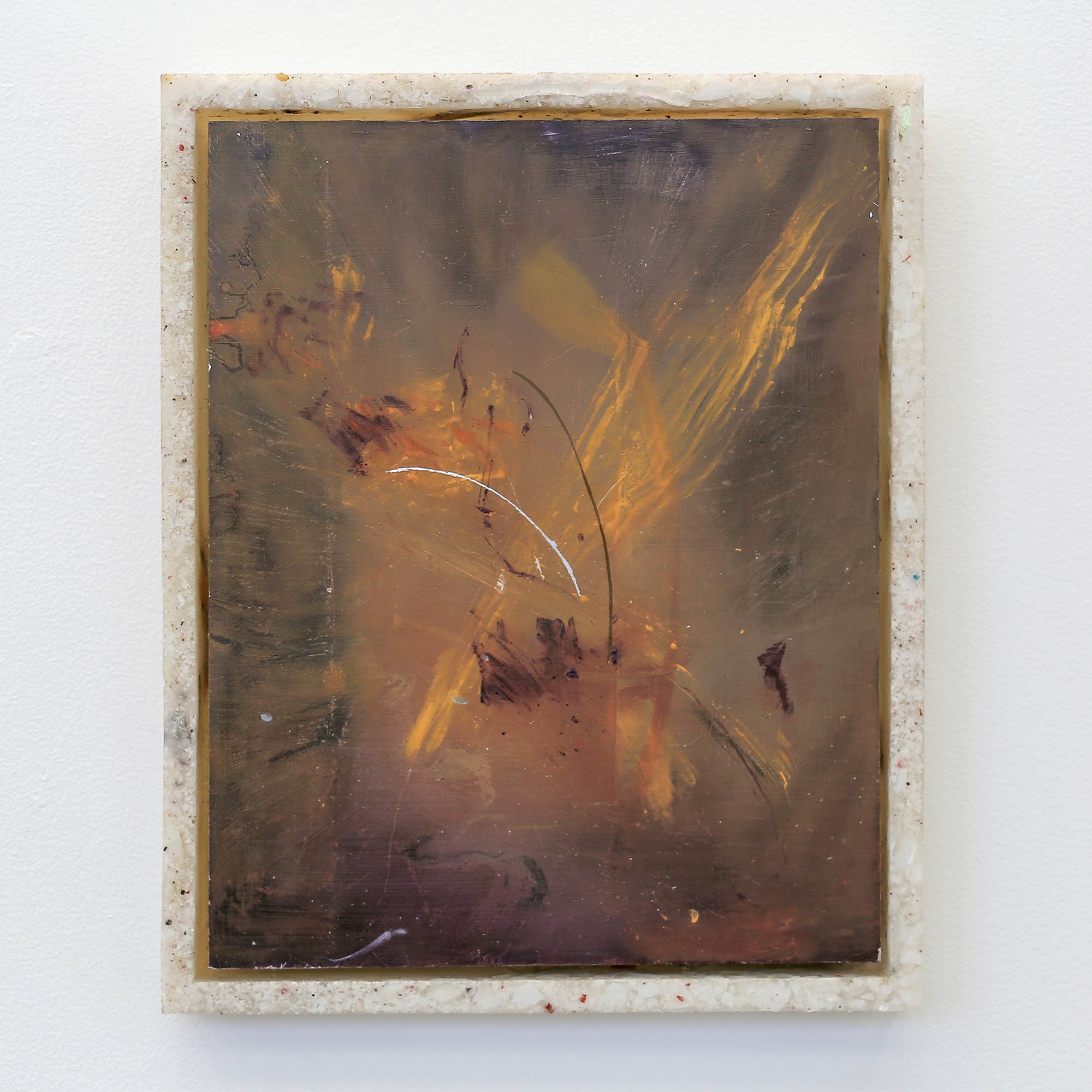  Chime I, 2023, oil on aluminium, resin, glass and acrylic frame, 290 x 230  Photo credit: Vicki Piper 