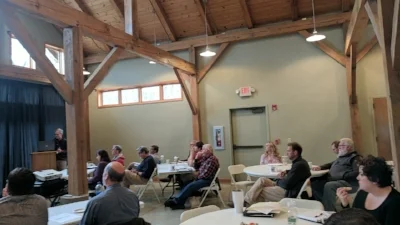 Ted Jack instructing members on Parks and Recreation management.
