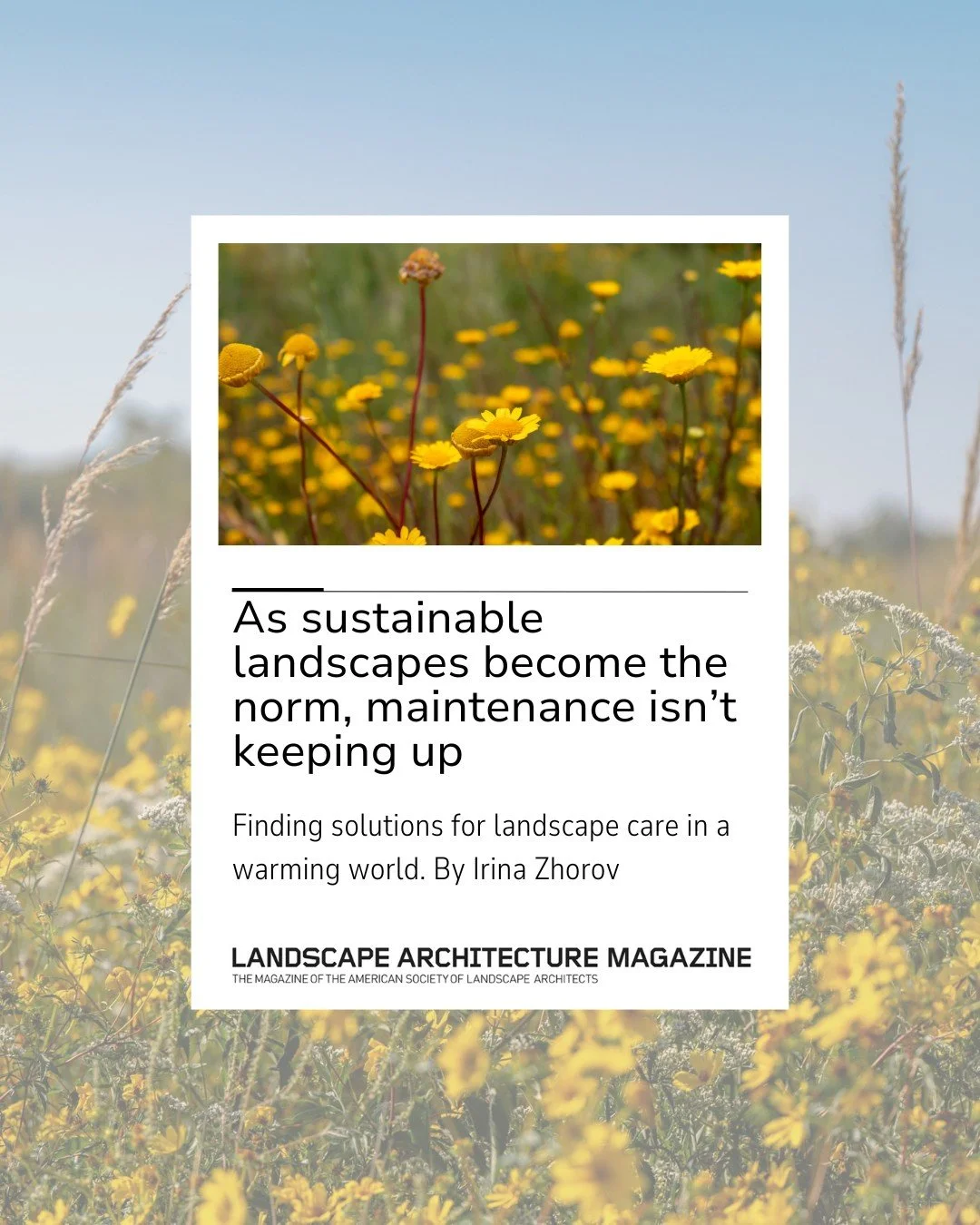 🌱 Design is just the beginning.

Through the lens of efforts in Northwest Arkansas, this article from Landscape Architecture Magazine explores how landscape architects are shaping policy to prioritize conservation early in the process.

Click the li