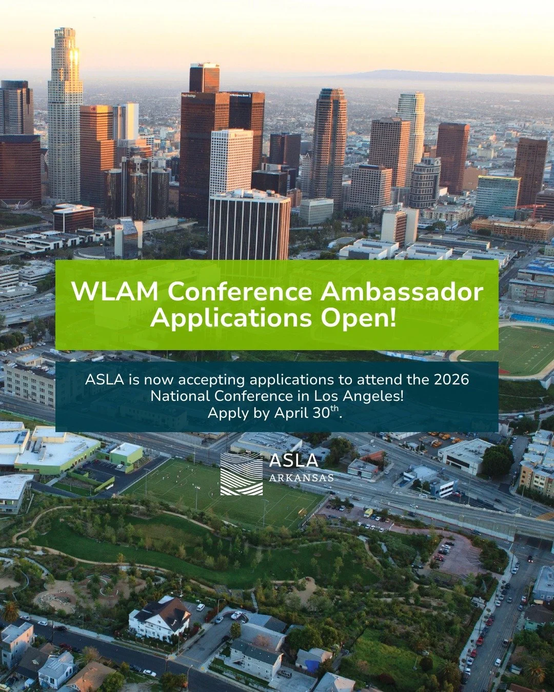 AR ASLA members! A new opportunity for mid-career professionals is here.

The WLAM Conference Ambassador program offers one selected individual complimentary registration and lodging for the 2026 ASLA Conference in Los Angeles.

To be considered, par