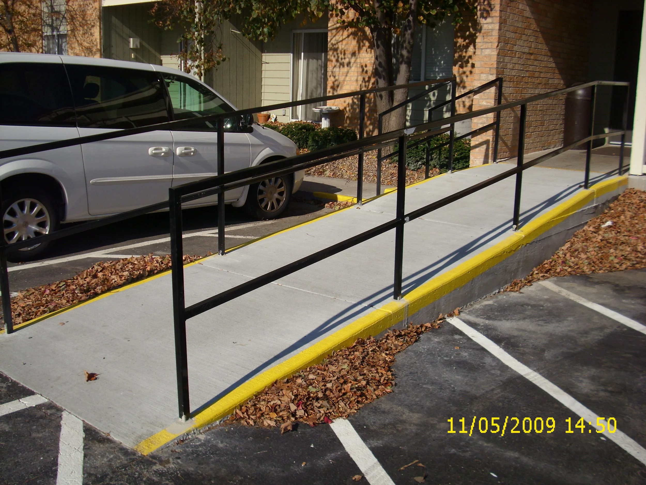  Fabricated and installed handrails on ramp 