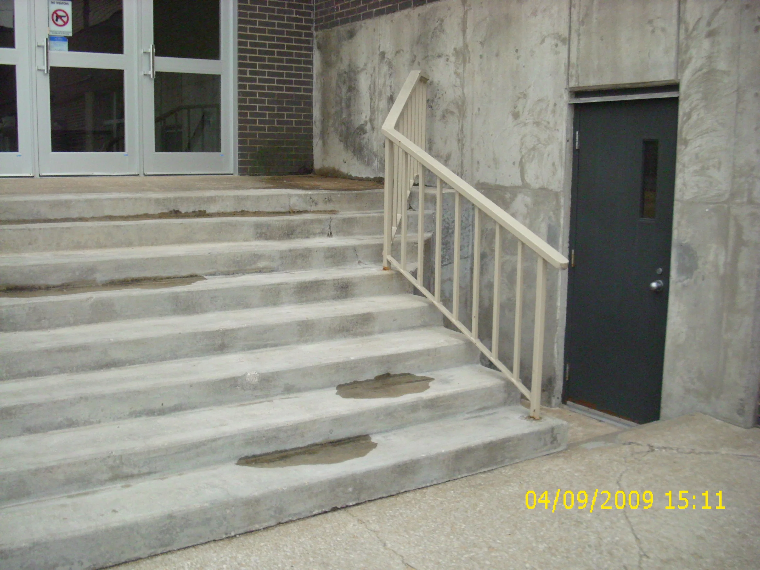  Angled handrail fabricated and installed 