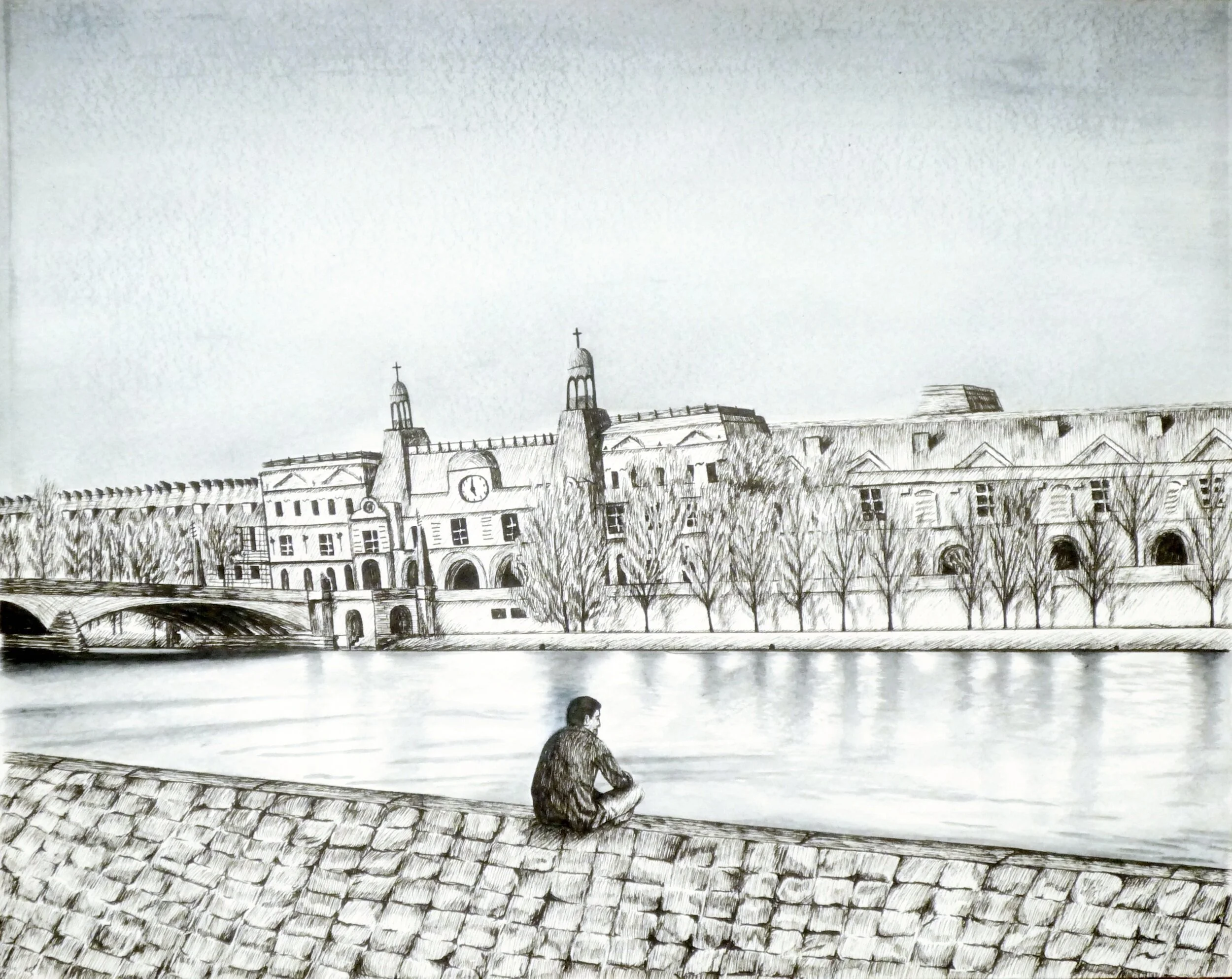 La Seine II11 x 14 inches, pen and ink on paper 2011