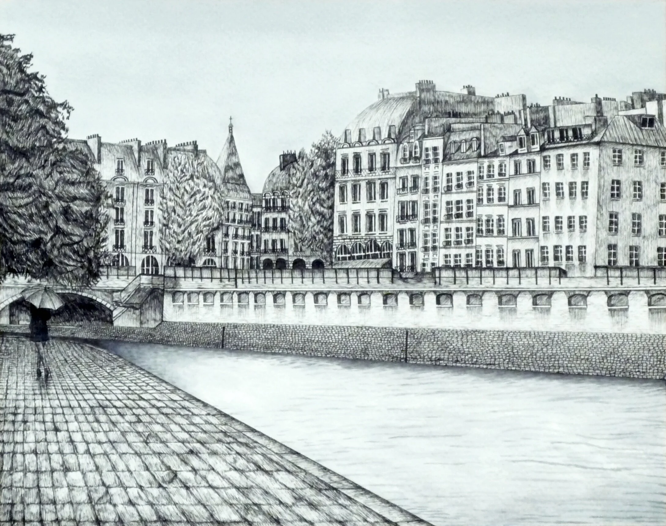 La Seine III11"x 14" pen and ink on paper 2011