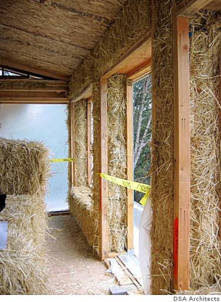  Image 11/13  The 2-foot thick walls of the Roble Road house soak up sunlight during the day and radiate heat at night. They provide at least 3 times the insulation value of a typical Bay Area home. 