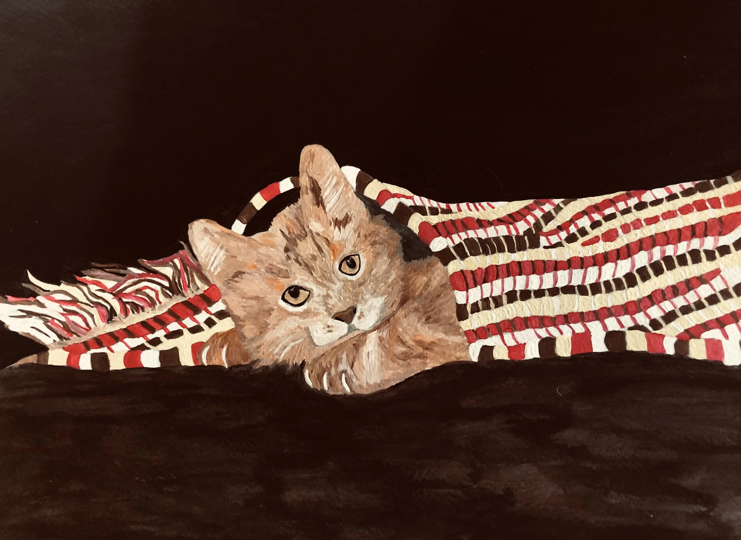 Note Card - Cat & Blanket