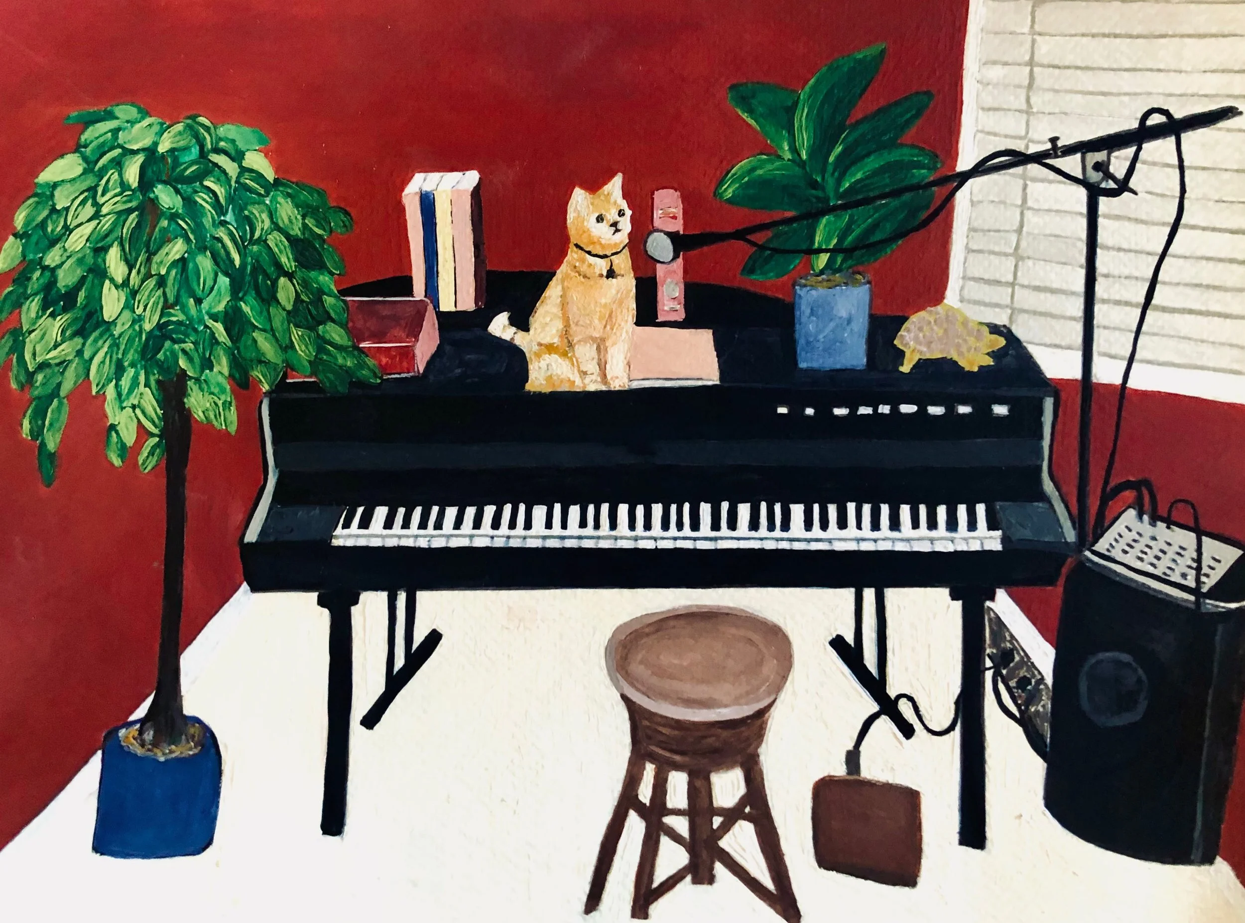 New Note Card - Piano Kitty