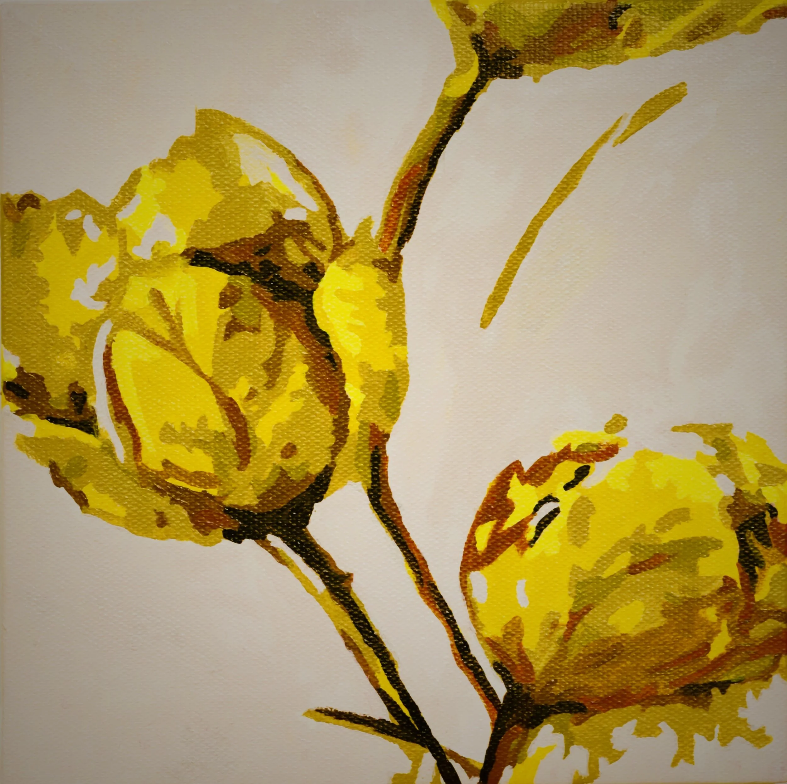 Note Card - Flower Gold