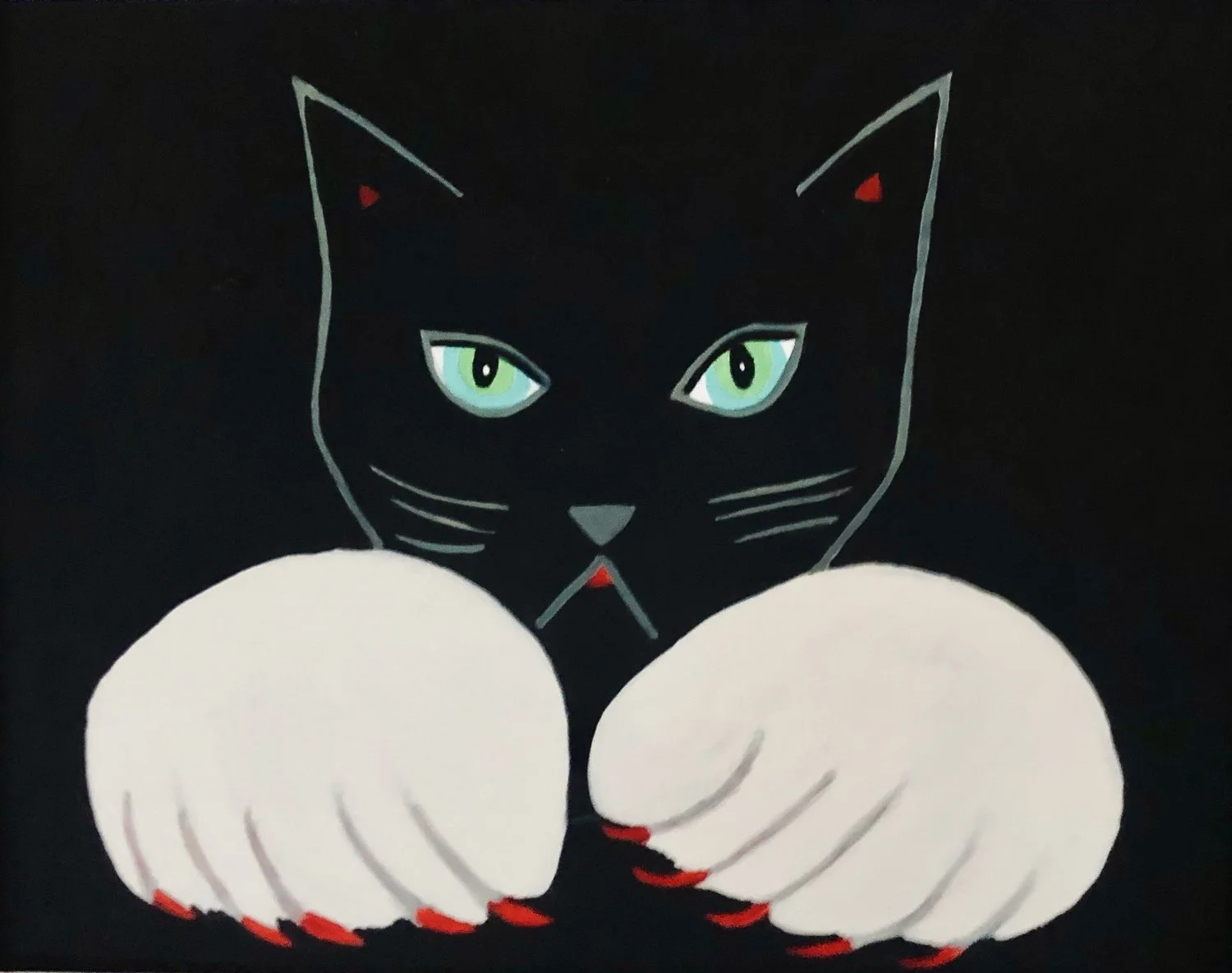 Black Cat Paws- Original Acrylic Painting