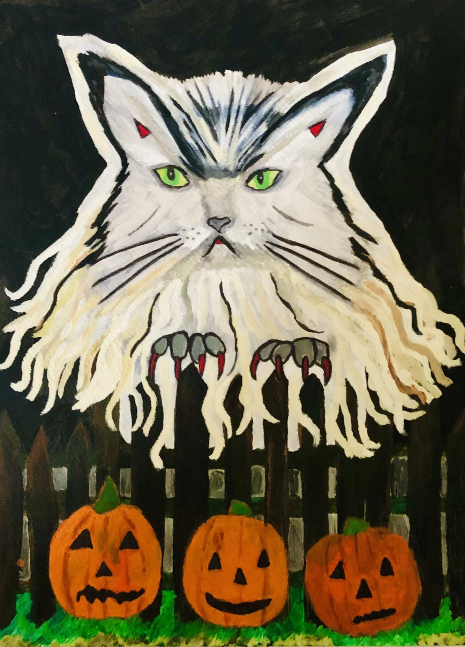 Halloween Cat - Original acrylic Painting