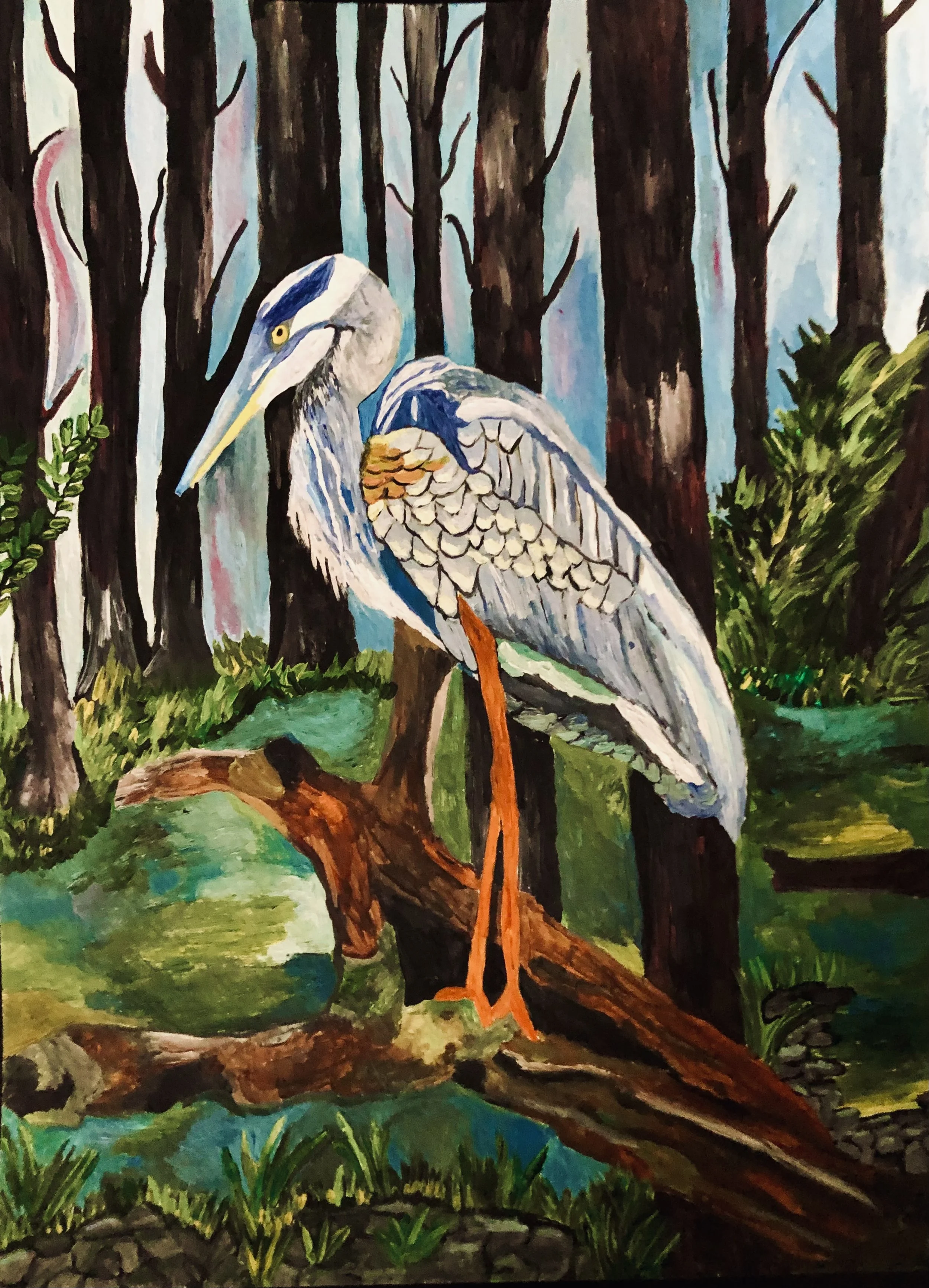 Blue Heron- POSTER  LARGE