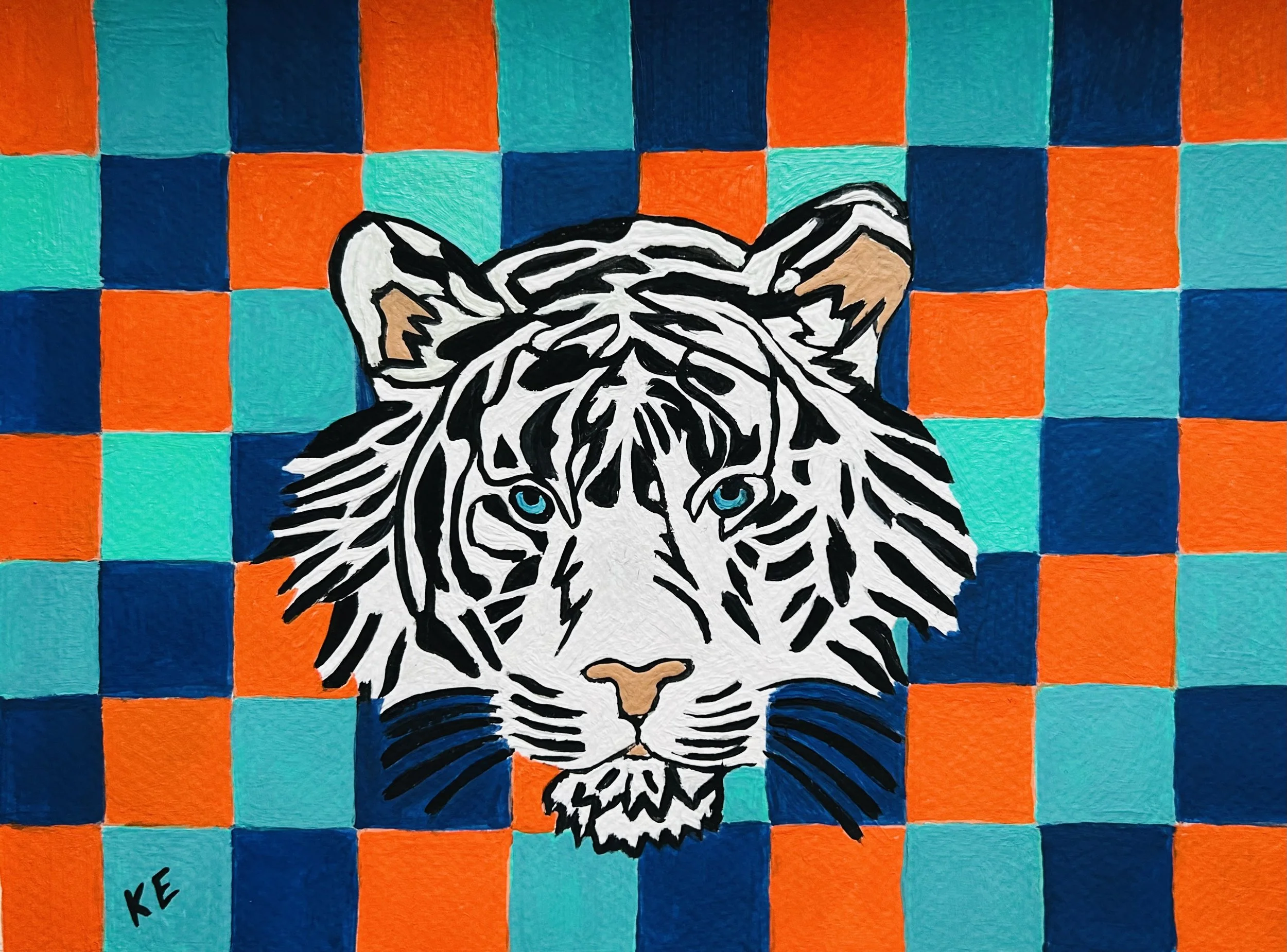 tiger - checkerboard