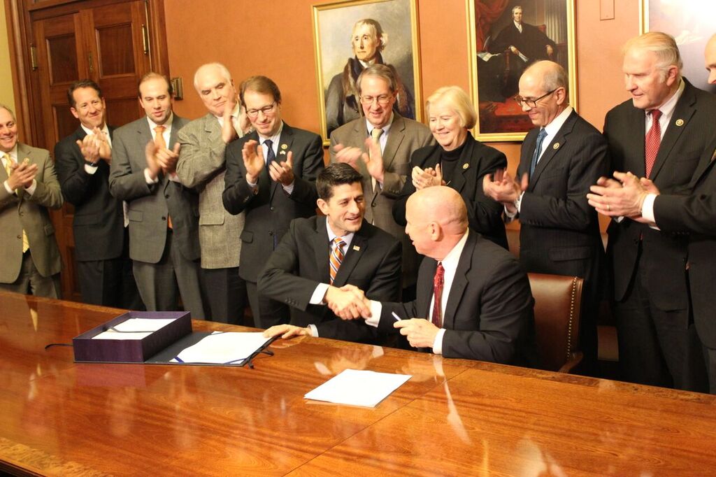 Enrollment ceremony for the bill to officially send it to the President for signature