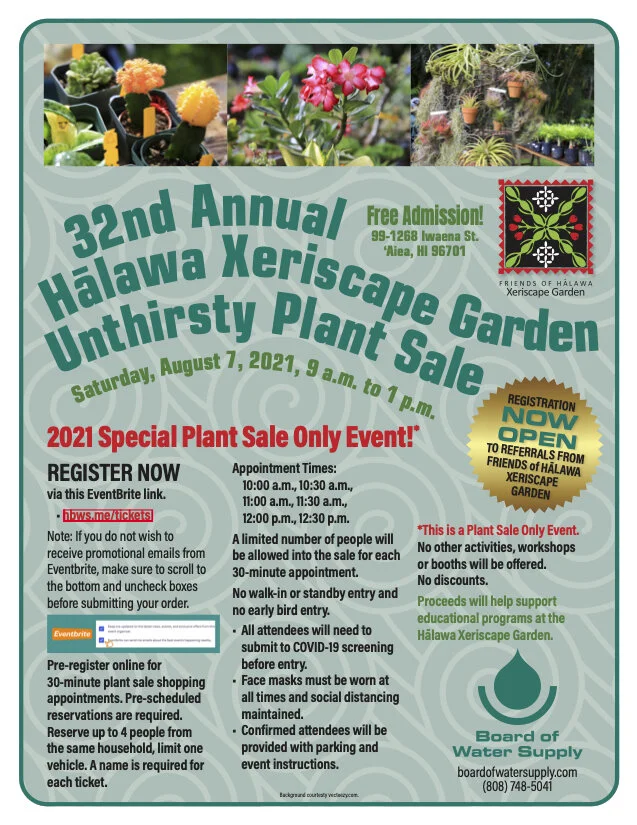 [[CANCELED]] 32nd Annual Unthirsty Plant Sale at Halawa Xeriscape Garden