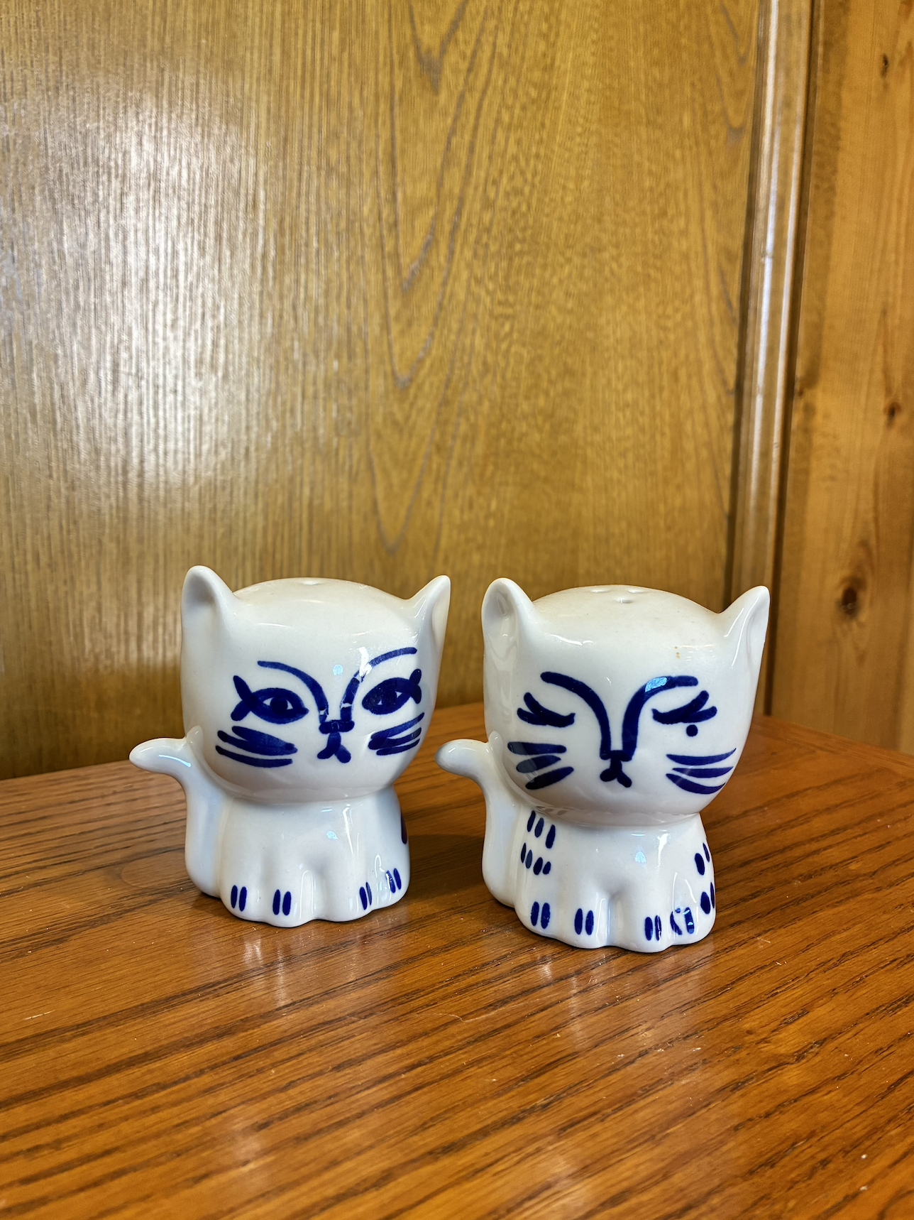 $2 | Blue + White Cat S+P Shakers