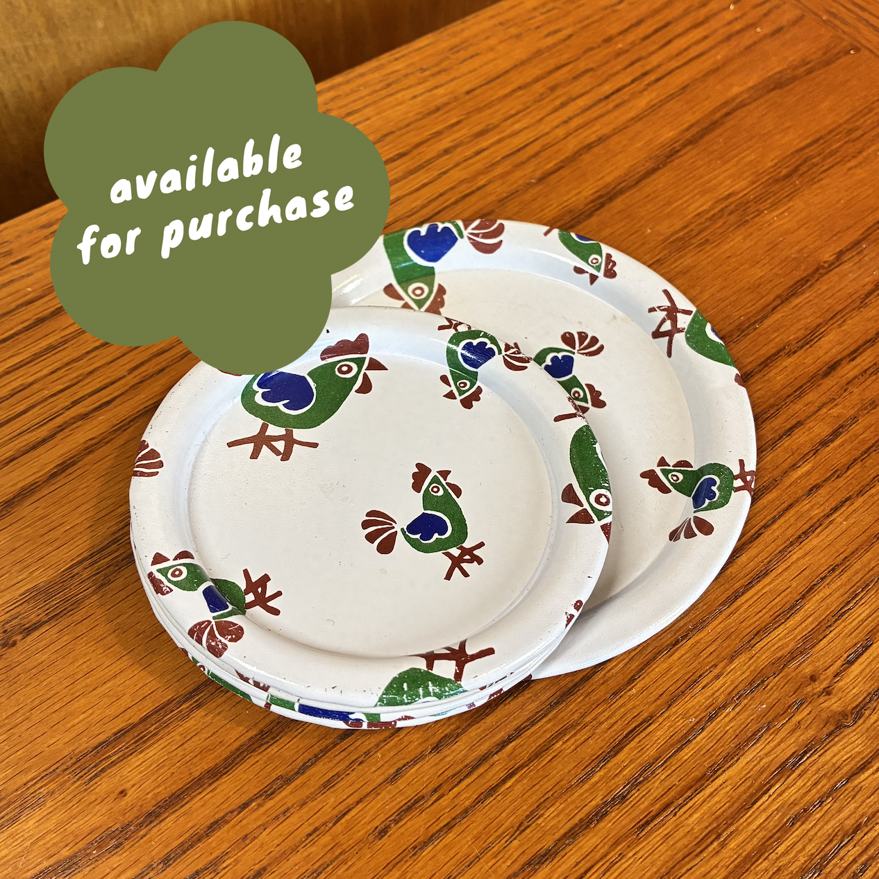 $5 for 5 | Rooster Enamel Coasters