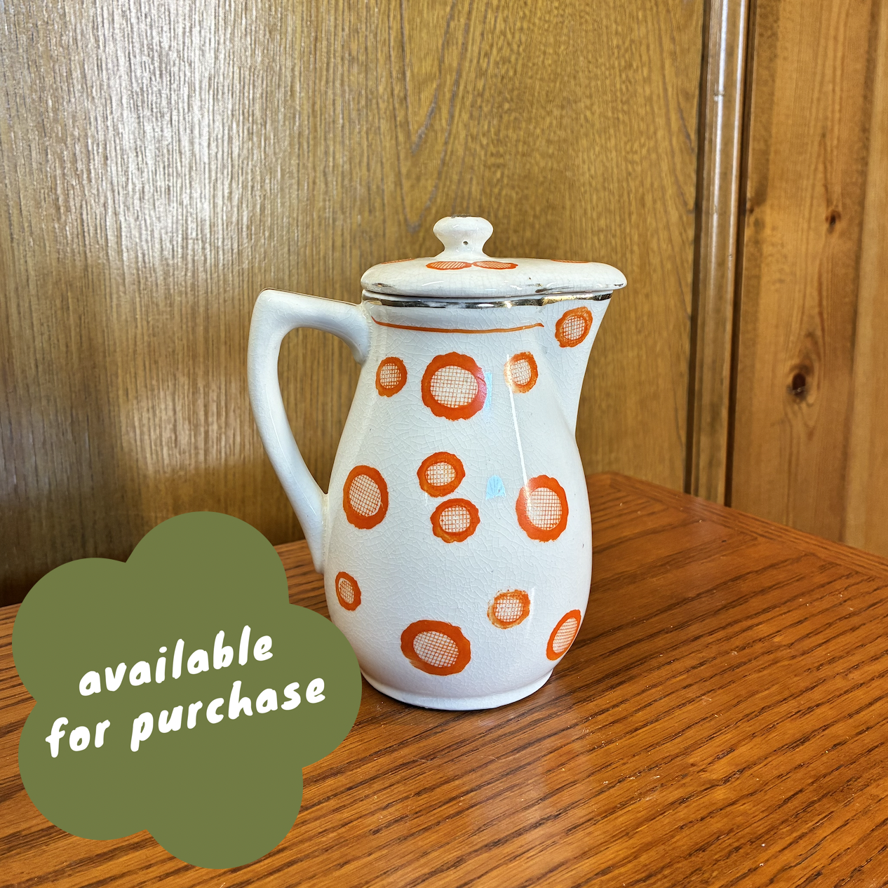 $5 | Orange Dot Mini Teapot