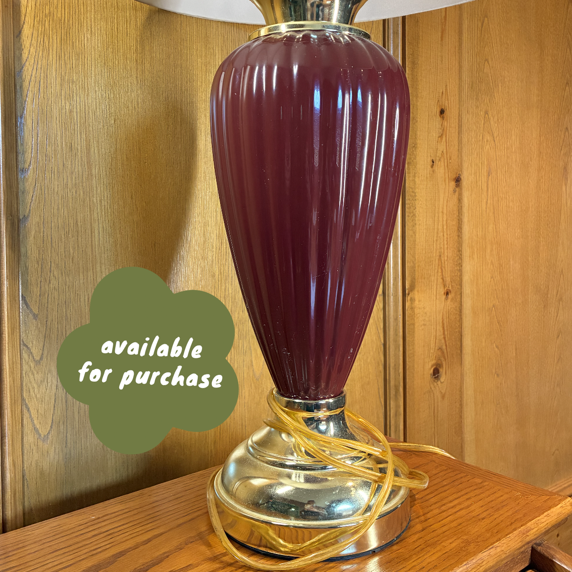 $8 | Red Gold Lamp Base