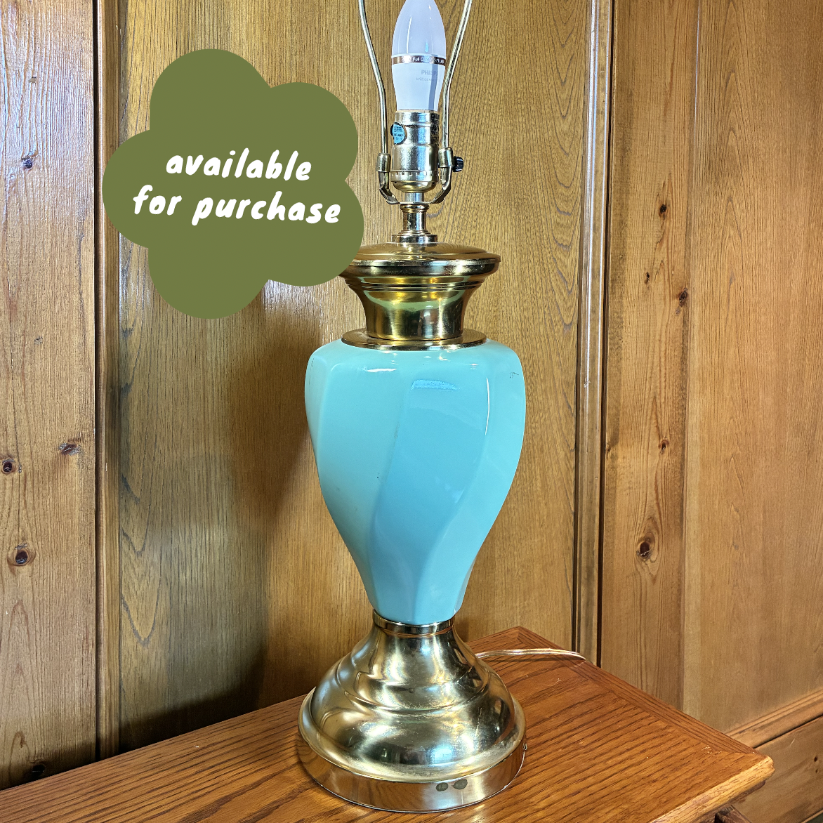 $8 | Teal Lamp Base