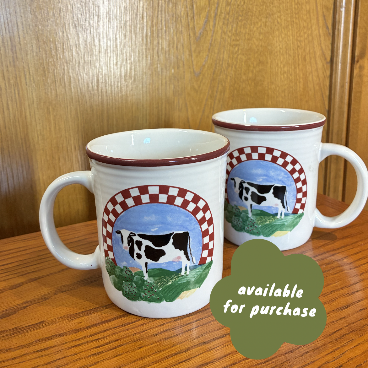$2 each | 8 total | Cow Mugs