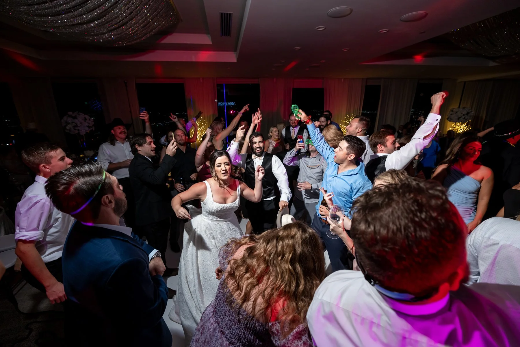 Wedding guests celebrating during a reception at The Westin Dallas Downtown