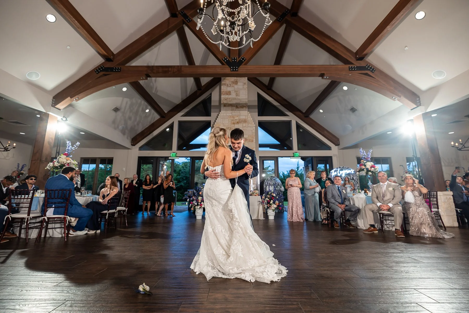 Bride and groom sharing their first dance at The Laurel wedding reception.