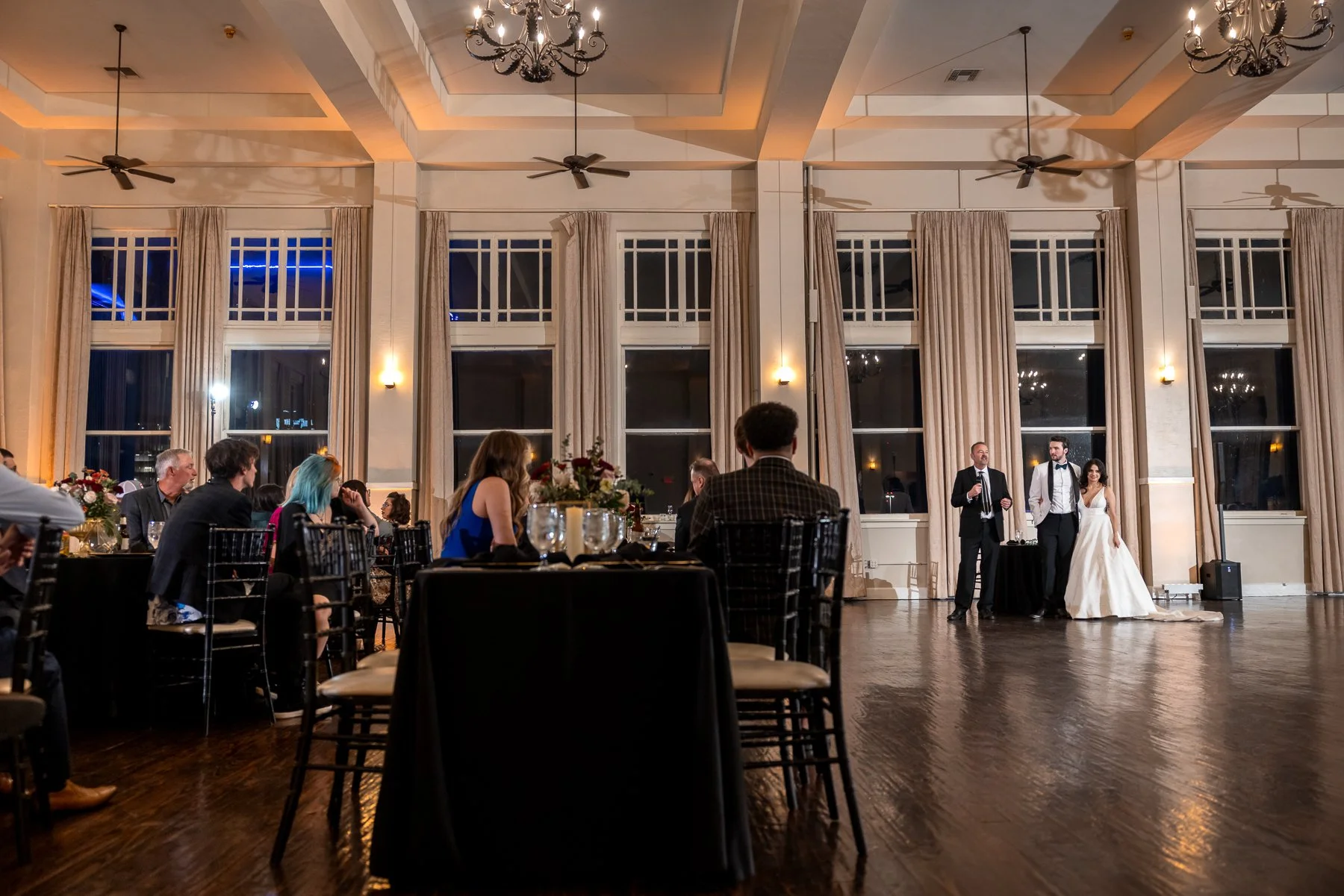 Elegant wedding venue interior at The Room on Main in downtown Dallas