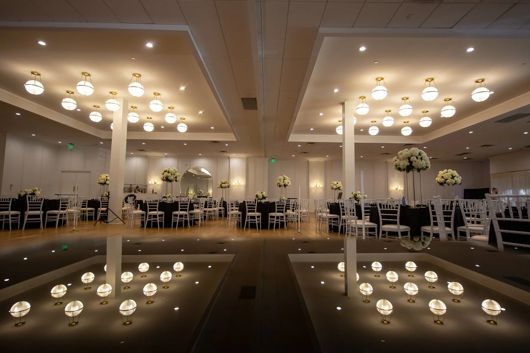 Reception space inside The Hall on Dragon wedding venue in the Dallas Design District