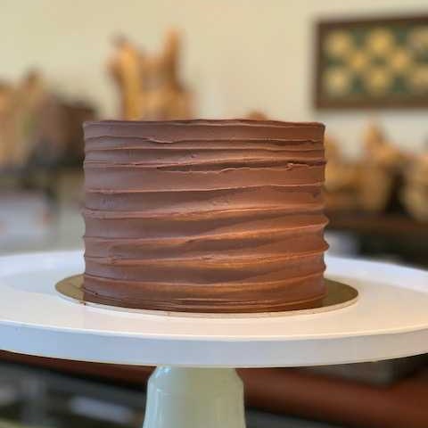   Discover Cake   Chocolate cake with a Bavarian custard filling topped with chocolate truffle frosting 