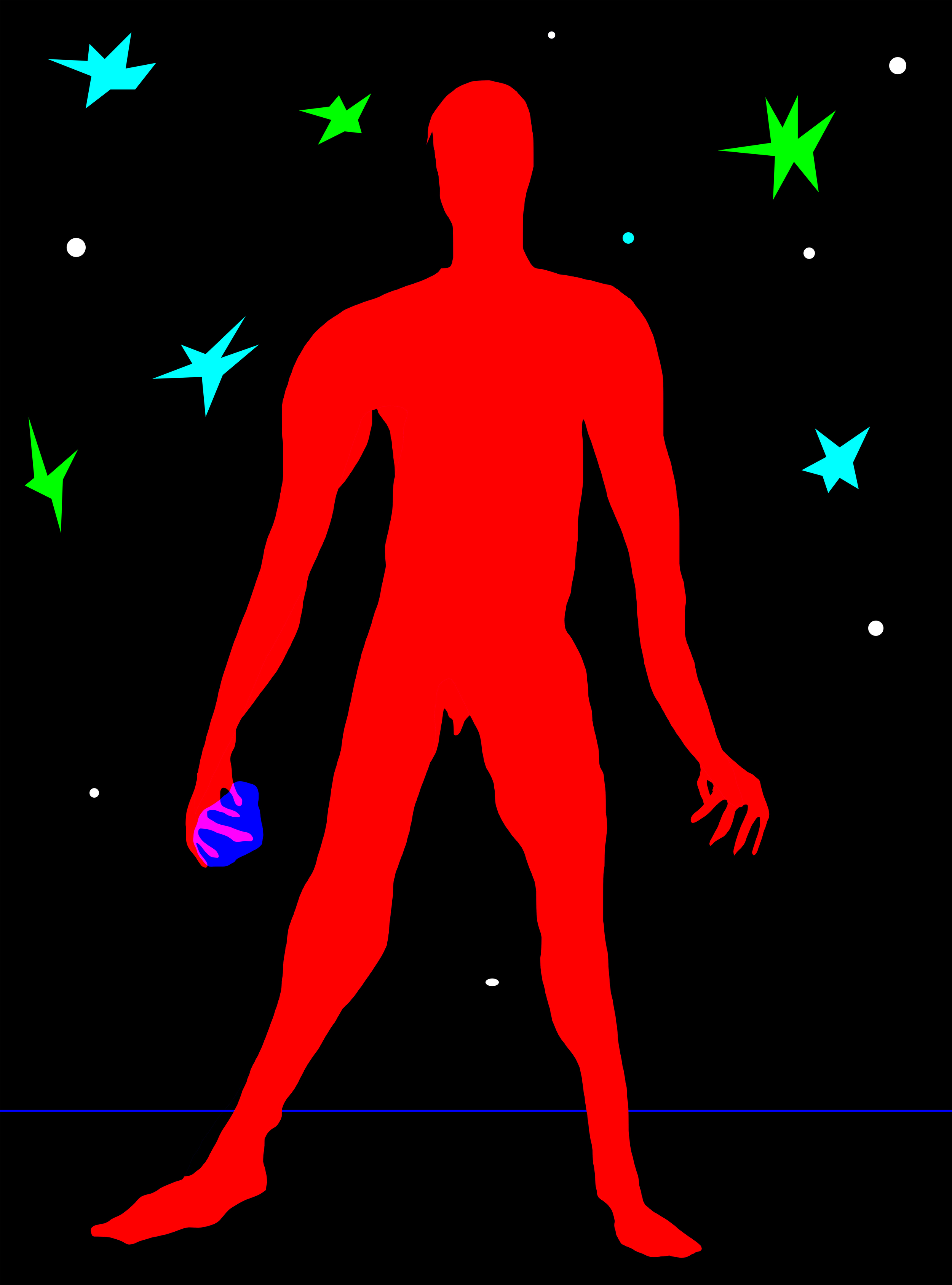 Man with A Blue Stone