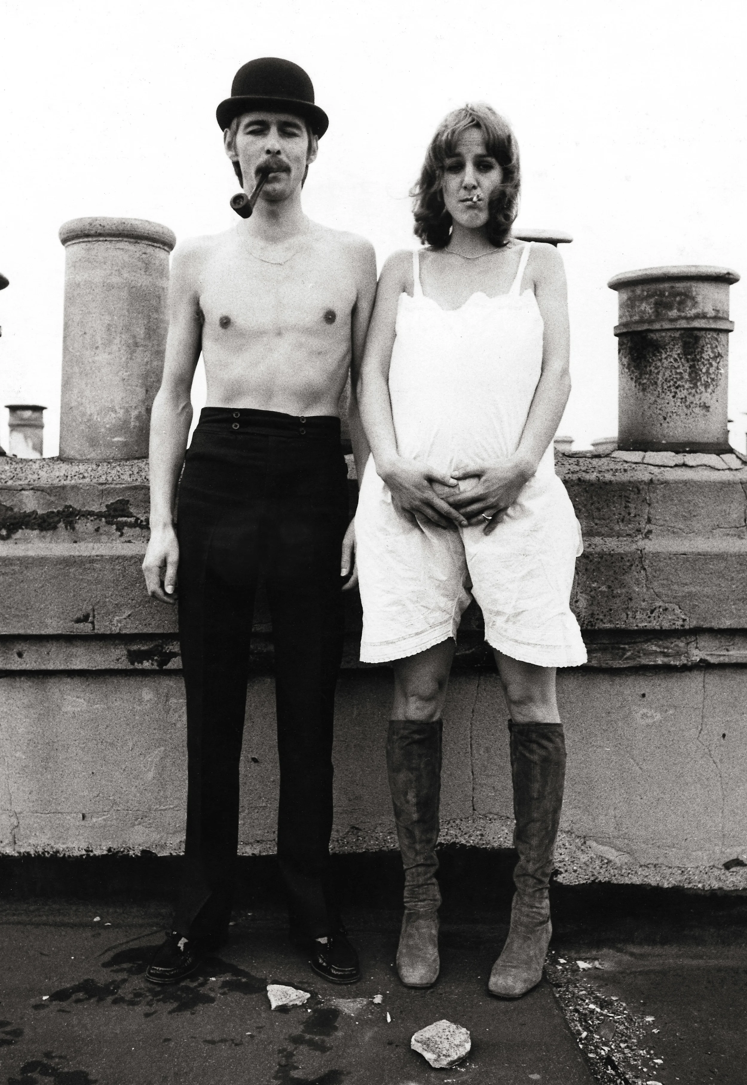 Dietmar & Christine, Rooftop Courtfield Gardens London 1969