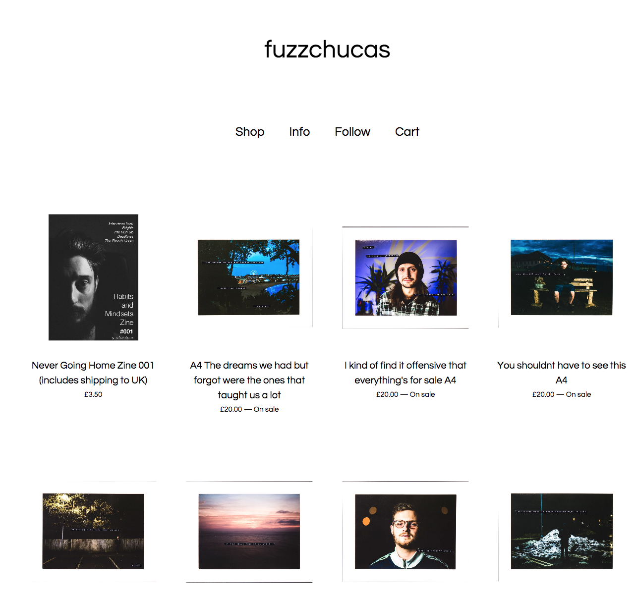 FMP ZINES and Big cartel shop (LO3 LO4 LO6 LO7)