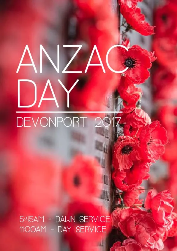 Devonport's dawn service begins at 5:45am and a main parade at 11am.