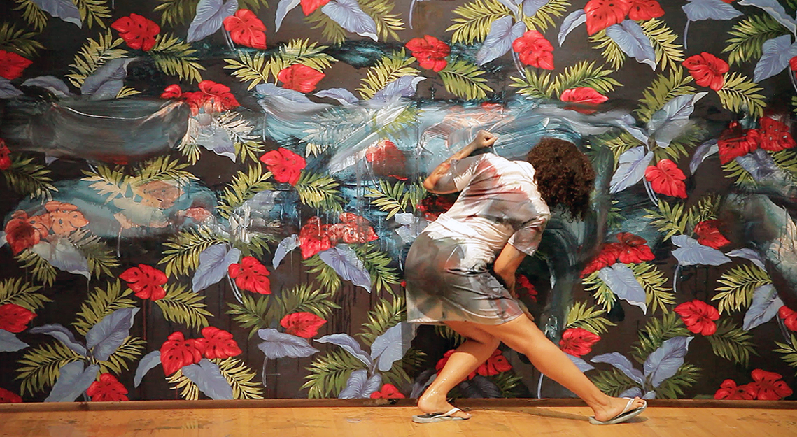 Siboney , pintura sobre pared y performance, 2014