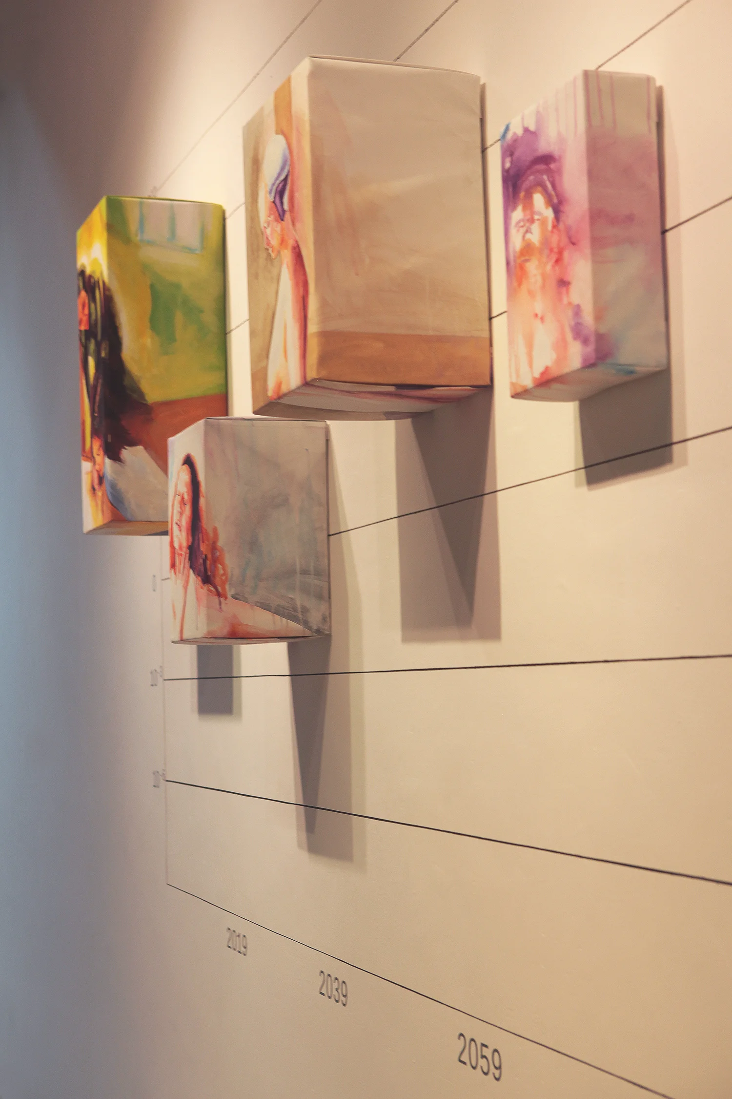 H=S(10x), acrílico sobre lienzo y vinil sobre pared, 2015