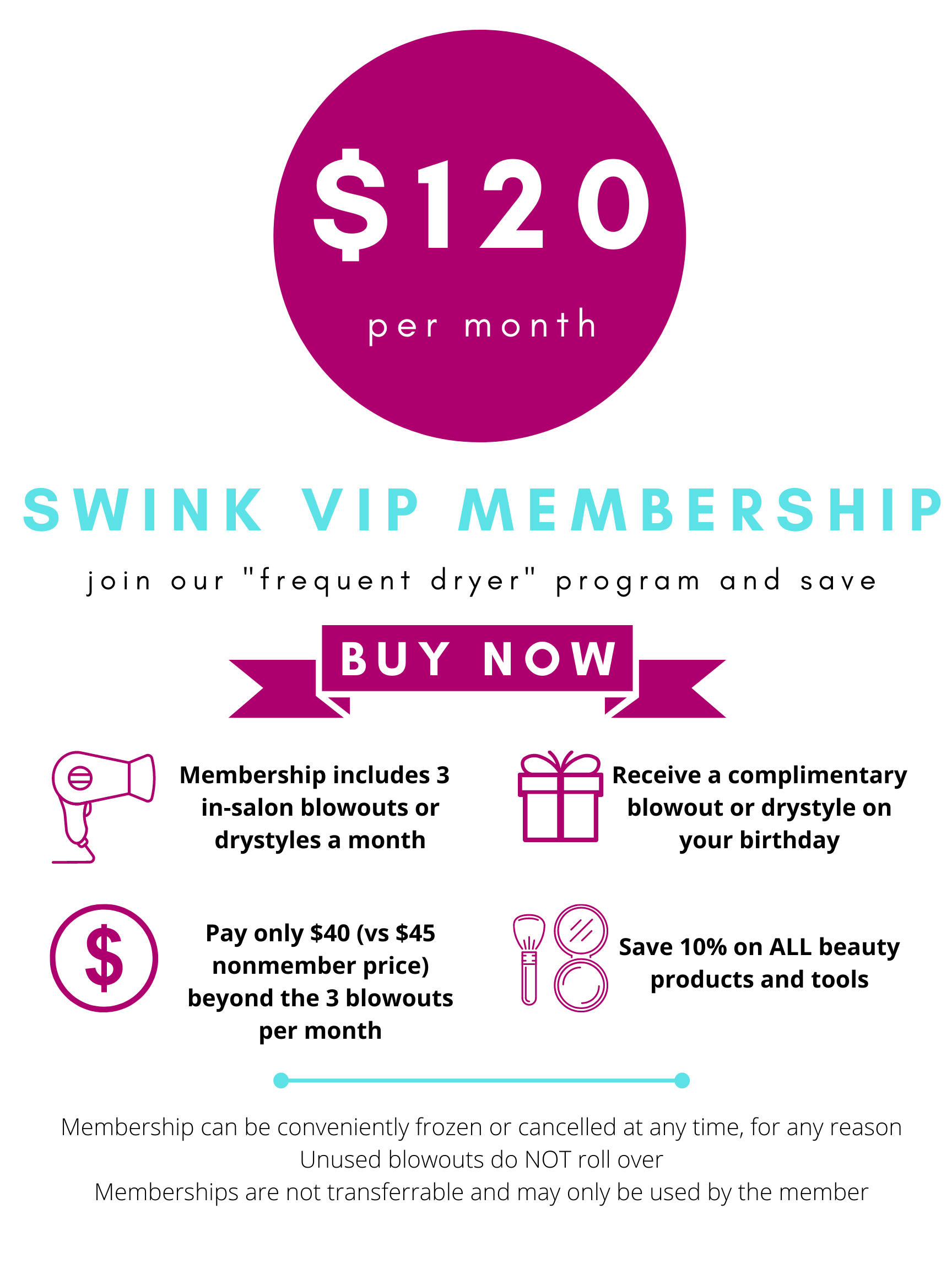 membership & specials — Swink Style Bar