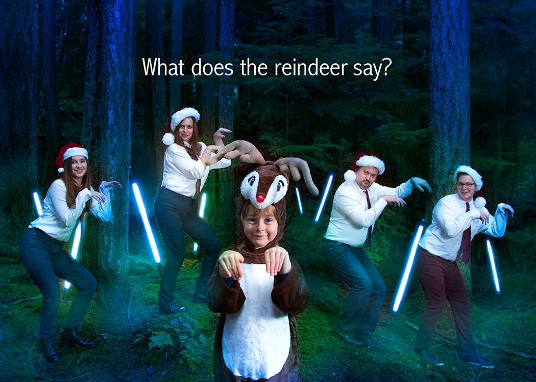 2013 inside caption: Happy - Happy - Happy - Ho! Wising you a holiday so happy it goes viral.