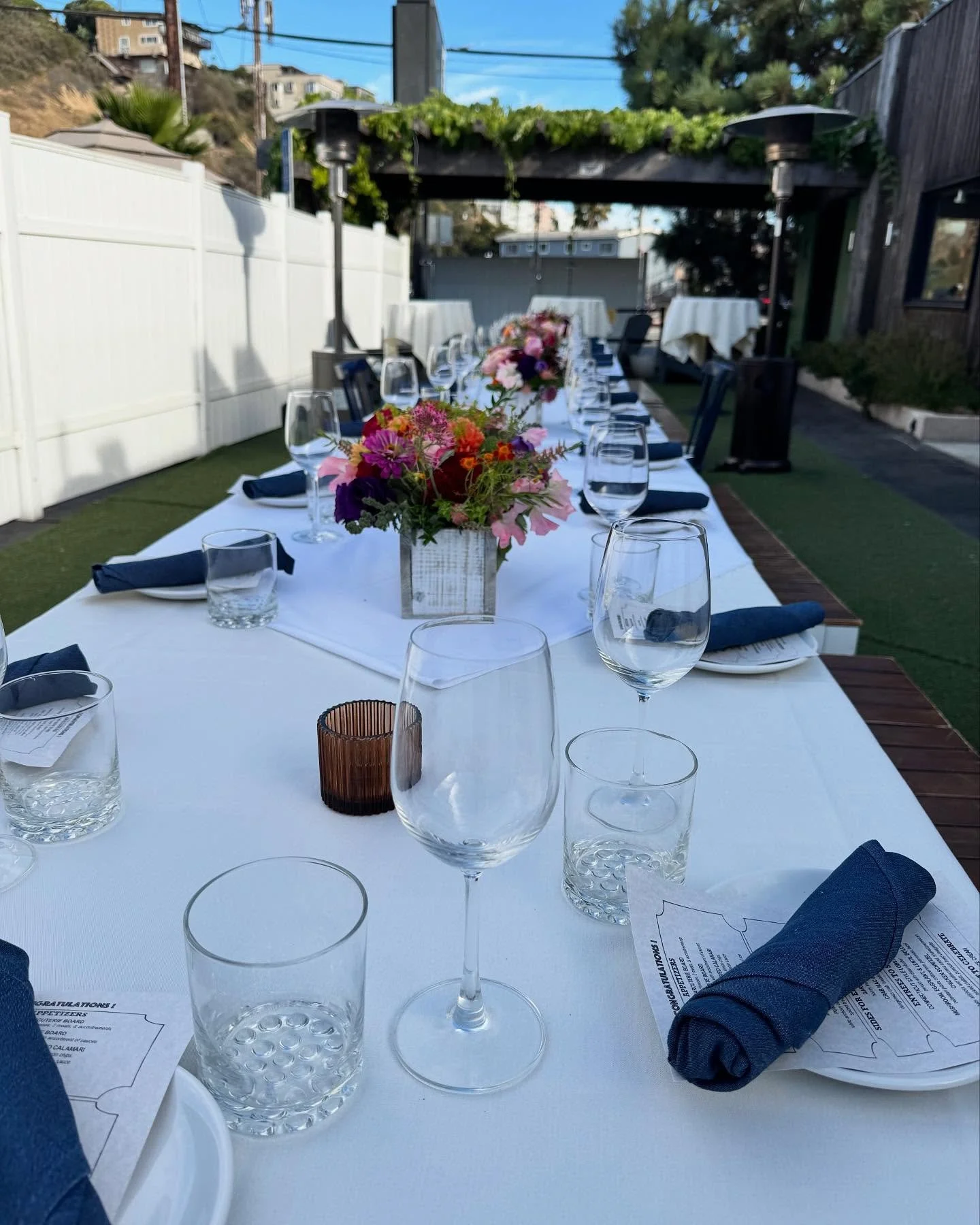 Front Patio Party (Wedding Reception for 22ppl). They added on ambient lighting …that you see in the photos towards the end. Ordered through our local florist @flowersbyfeliciapdr They specifically designed and had us make their wedding cake.