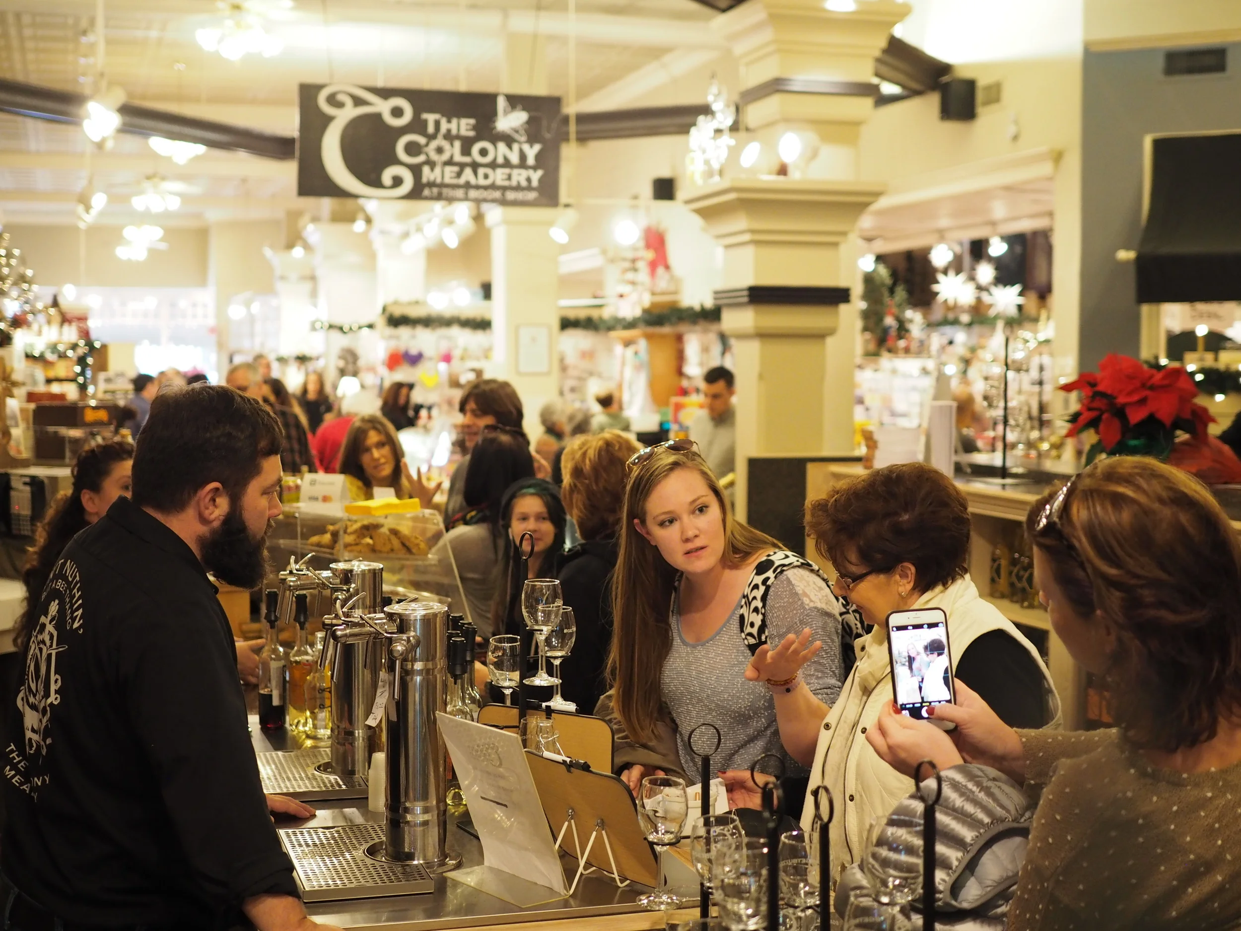 Visit The Colony Meadery at the Moravian Book Shop in Downtown Bethlehem this holiday season