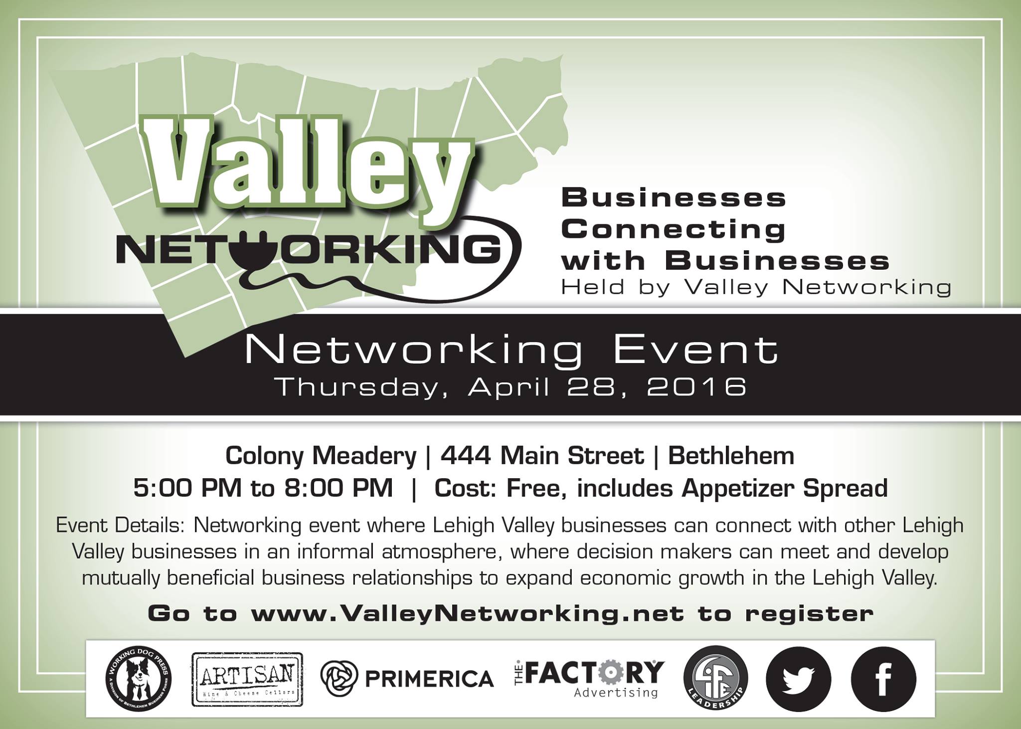 Join Us at the Colony Meadery at the Book Shop on April 28 for Lehigh Valley Networking