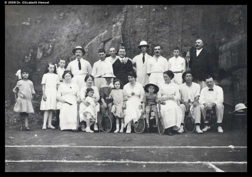 A European tennis party. Sport played an extraordinary part in the Shanghailanders lives.