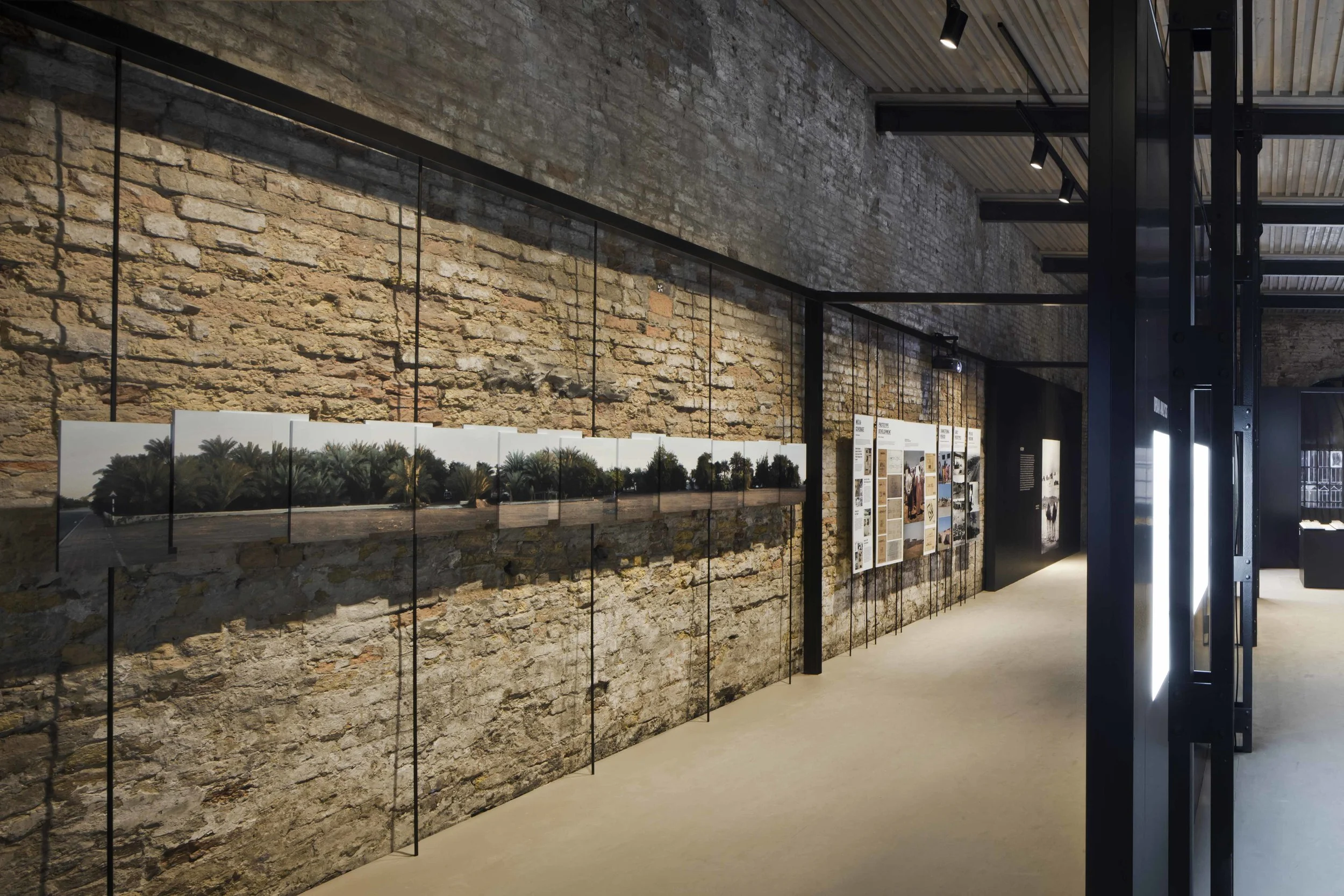 National Pavilion UAE, Arsenale, Venezia Architecture Biennale 2016 Competition first prize The building of the Sale d’Armi, the permanent pavilion of the United Arab Emirates, is a distinctive building from the 16th century that is characterized by an askew grid that follows both the longitudinal load bearing walls and the array of steel columns. The design succesfully creates a multi-layered dialogue between the project and the existing structure, from which it infers the geometric organization while maintaining a visual and physical space between the content and the container. A progression of solid and perforated metal partitions are artfully situated within the space of the pavilion so to create a course within the exhibition that is equally spatial and visual. Date: 2015 | 2016 Commissioner: Salama Bint Hamdam Al Nahayan Foundation Curator: Yasser Elsheshtawy Coordinating director: Laila Binbrek Exhibitions coordinator: Rand Abdul Jabbar Architect: Paolo De Benedictis Assistants: Emina Gauzanovic, Maria Angilecchia Structural Engineer: Luca Pulignano Photography: Alessandra Chemollo << change project >>