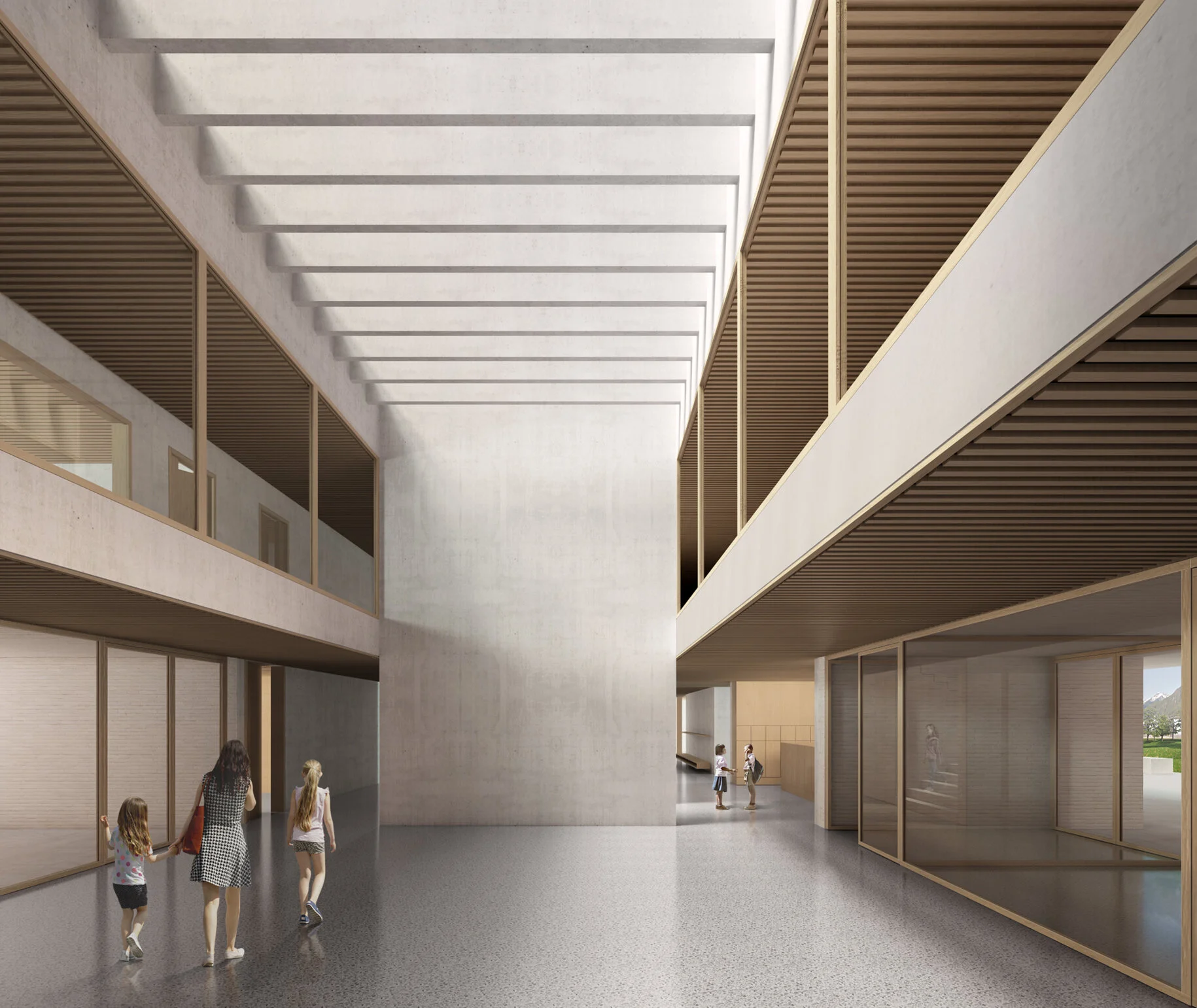  Complesso scolastico, San Vittore, Grigioni - CH   Progetto di concorso   Dati: 2020    Progettista: Paolo De Benedictis   Progettista strutture: Giorgio Piliego  Collaboratori: Pietro De Scarpis, Laura Moglia          &lt;&lt; cambia progetto  &gt;