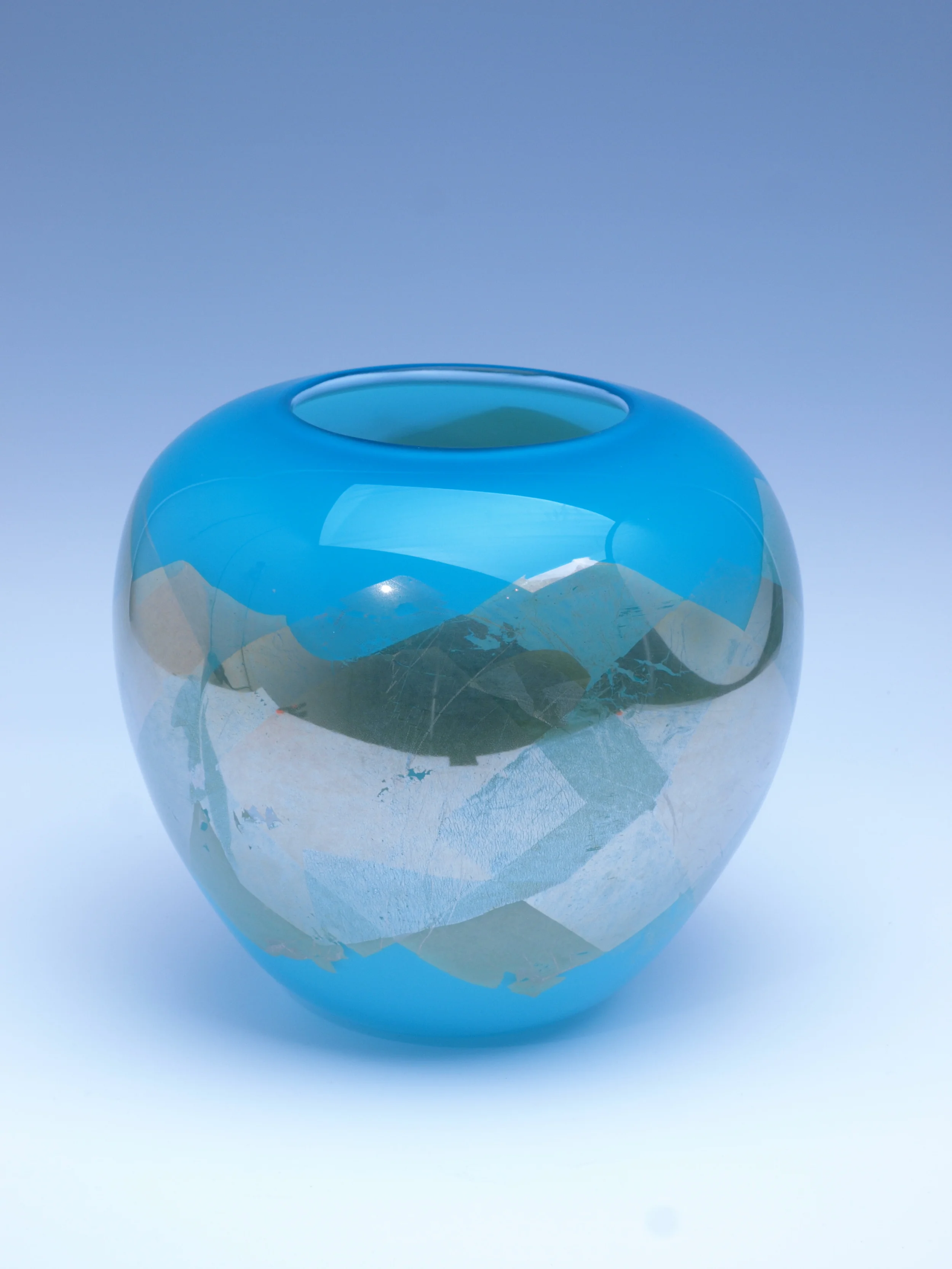 Opalino Blue Gold Leaf Vessel (2014)