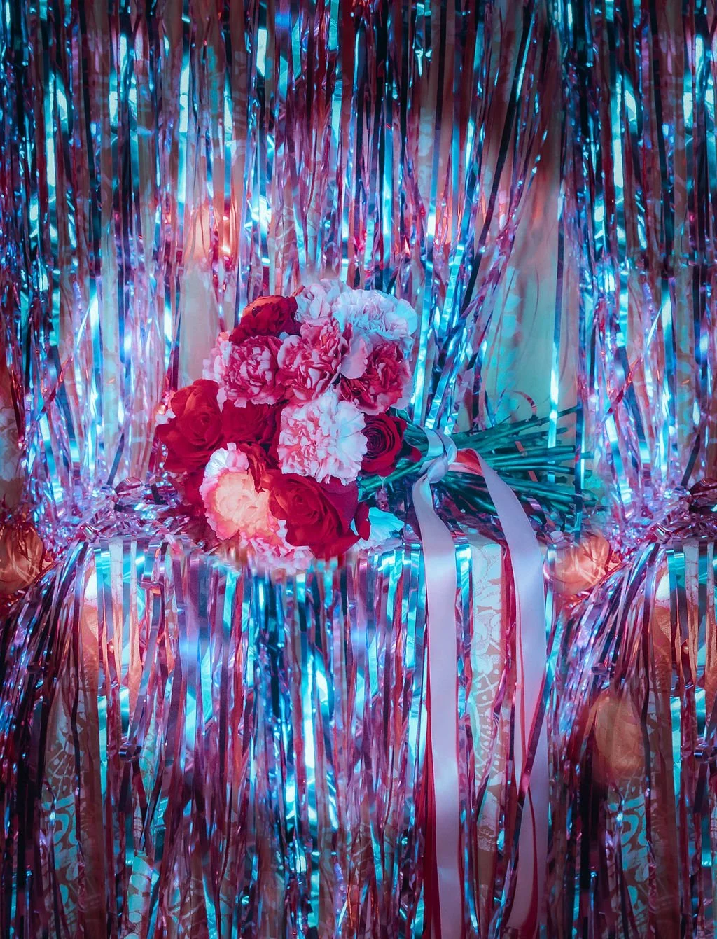 glittery floral bouquet photo